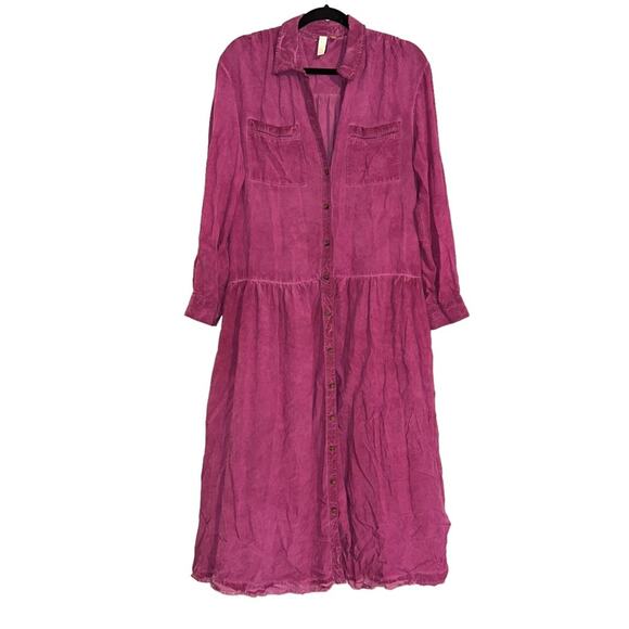 Anthropologie Pilcro Kimberly Button Front Long Sleeve Shirt Dress MEDIUM - Picture 3 of 9